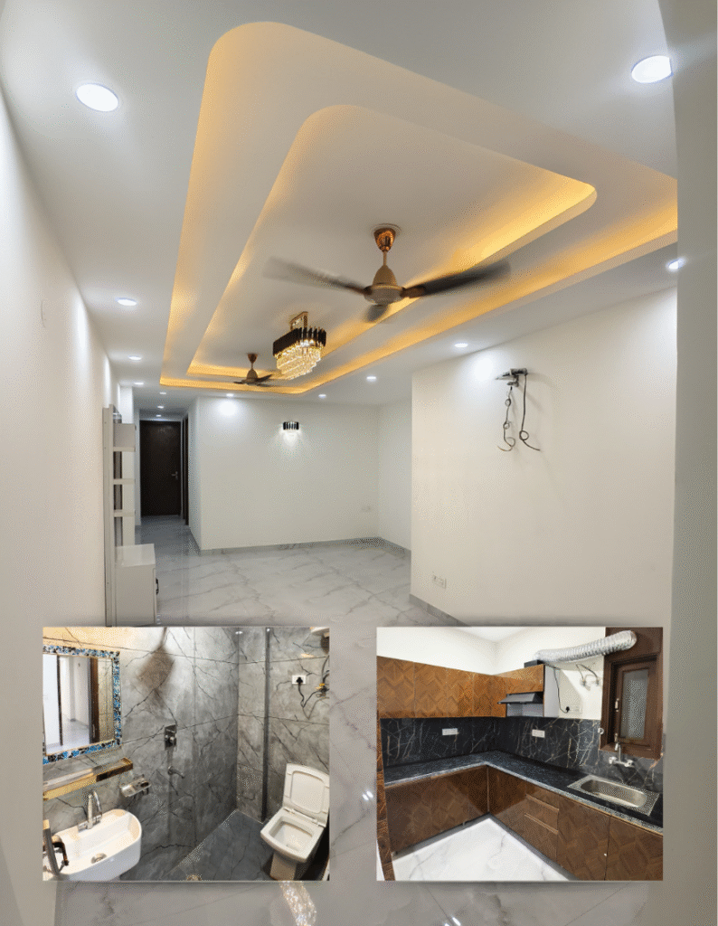 4bhk for rent with geyser fitted washroom and modular kitchen